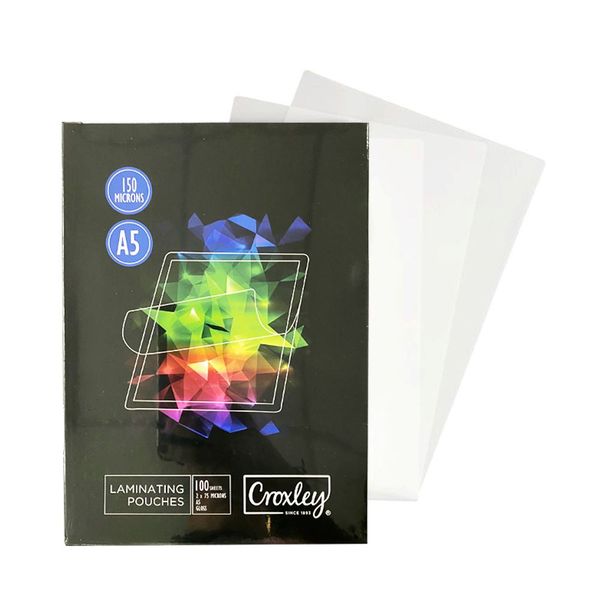 CROXLEY A5 Laminating Pouches 150MIC 100's