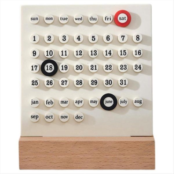 Wooden Desk Calendar Retro Home Gifts,Month Date Display, Decorations