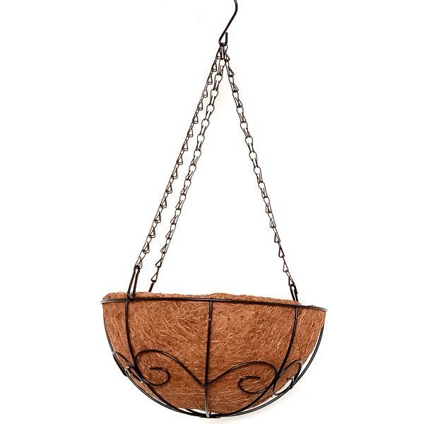 PH Garden - Round Hanging Coir Basket With Fancy Metal 25cm