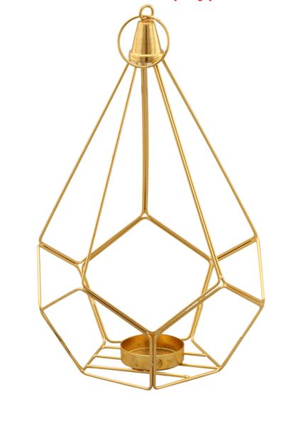 Geometric Wired Candle Holder for Home Décor-Pyramid Shape