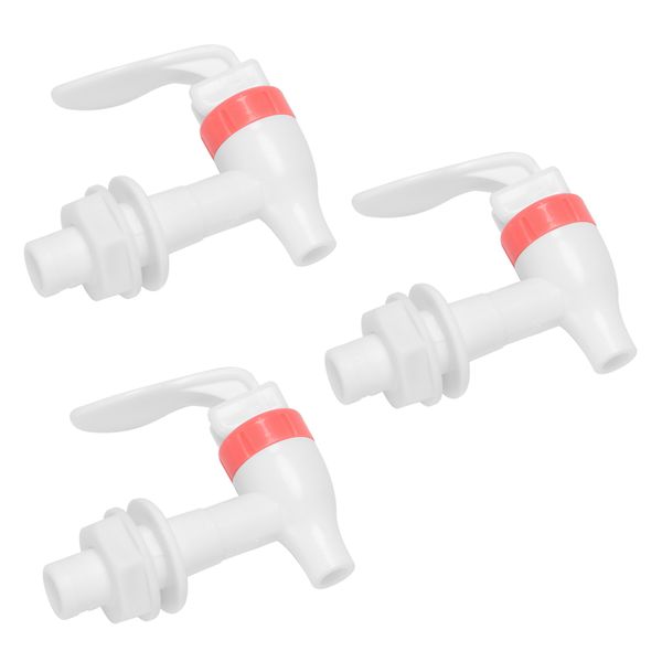3X Spare Part Faucet Plastic Tap Drain Tap Dispenser White Pink