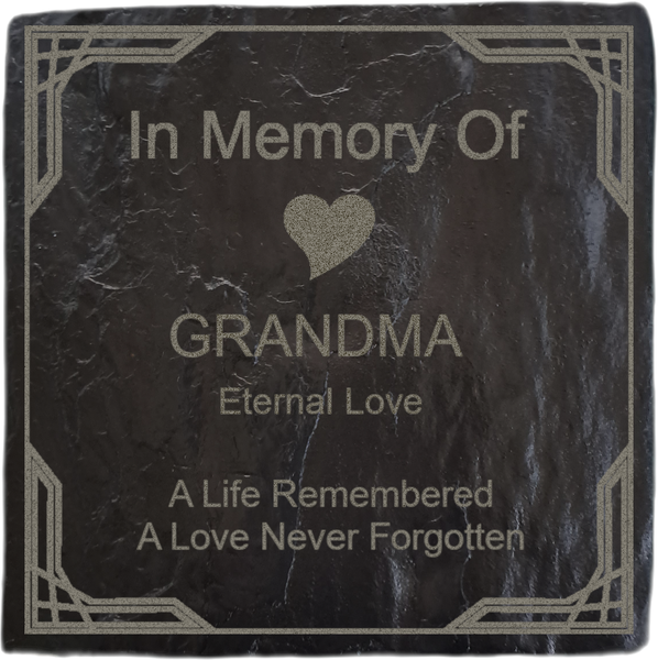 Slate Memorial Stone Remembering Grandma image