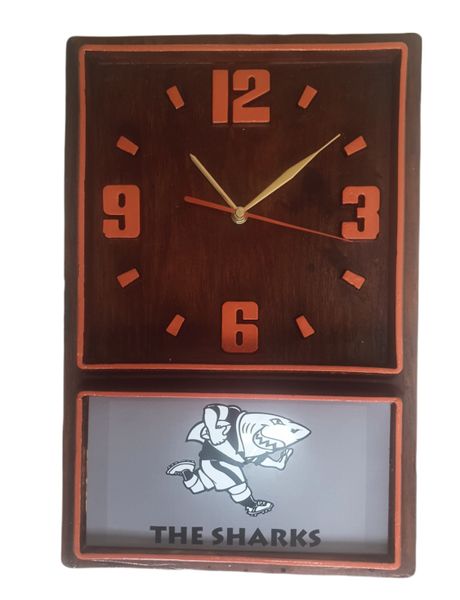 Retro Box Clock (Orange) Sharks Rugby (63)