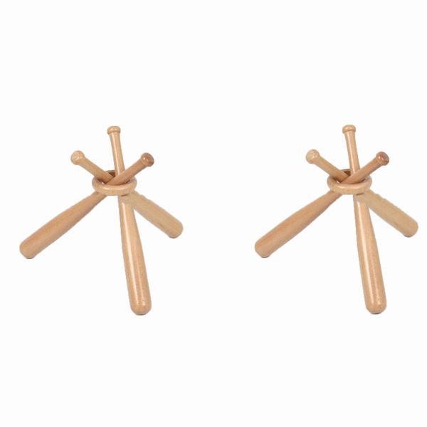 2pcs Baseball Stand Wooden Baseball Bat Display Stand Holder Baseball