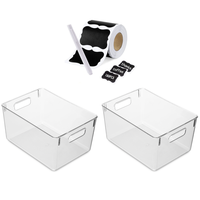 2 Pack Multifunctional Storage Container - Large and 55 Reusable Chalk Labels