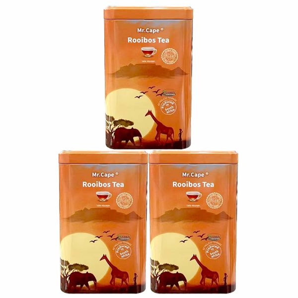 Mr Cape Premium Rooibos Tea Bags 100g - Classic Tin Gift Box (3 Pack)