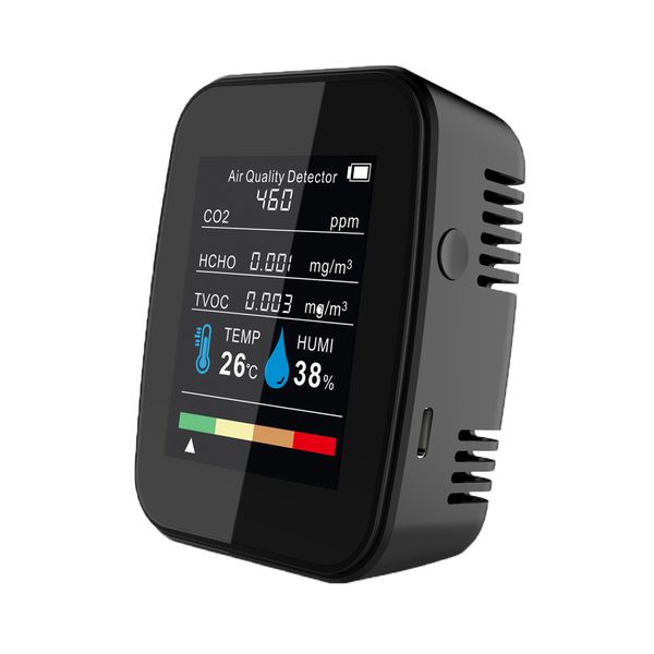 5 in 1 Air Quality Monitor Digital Temperature Humidity Sensor Tester