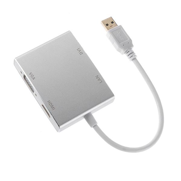 TBYTE USB3 Mini Mobile 4-in-1 Docking Device with HDMI VGA DVI LAN