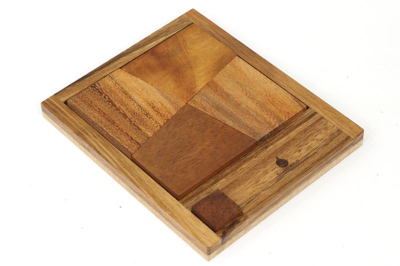 The Square Deal - Wooden Tangram Puzzle - Fit the extra piece!