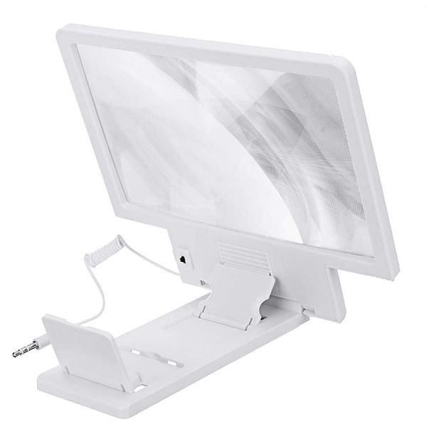 3D Mobile Phone Screen Video Magnifier Enlarge Amplifier &amp; Speaker-White