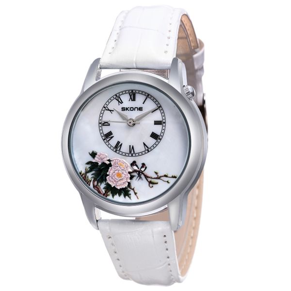 Skone Daisy Ladies Watch With White Strap image