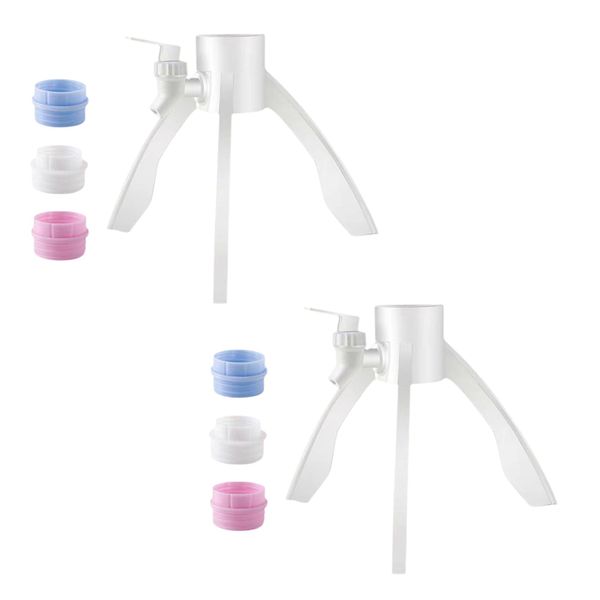 Water Dispenser Stand with Multi-Size Bottle Adapters - White - 2-Pack