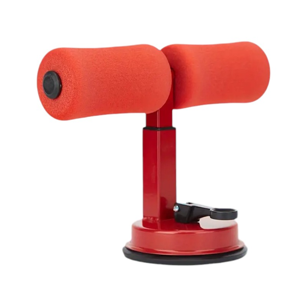Abdominal Sit-Up Bar With Suction Cup Design - Red