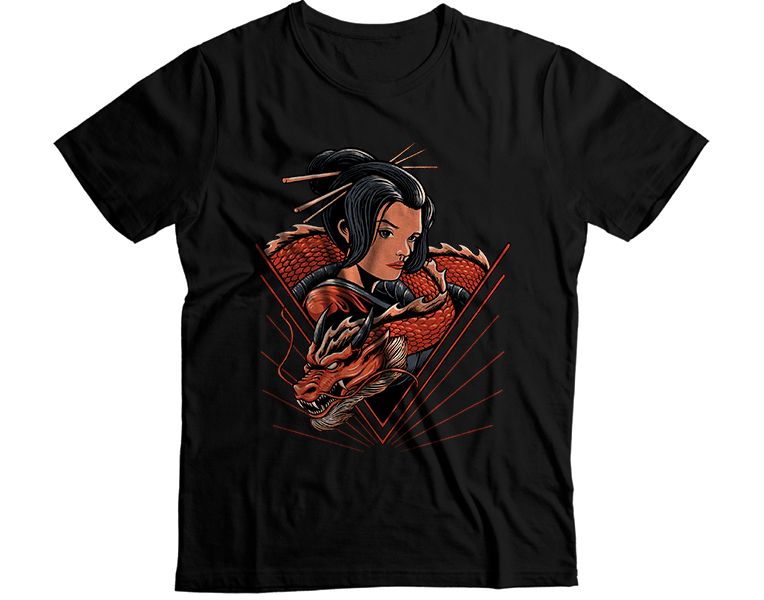 Woman Dragon Graphic T-Shirt