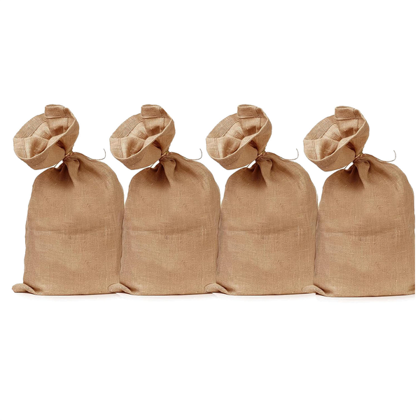 Heavy-Duty Large Burlap Bags Thicken Jute Potato Storage Sacks, 4Pieces