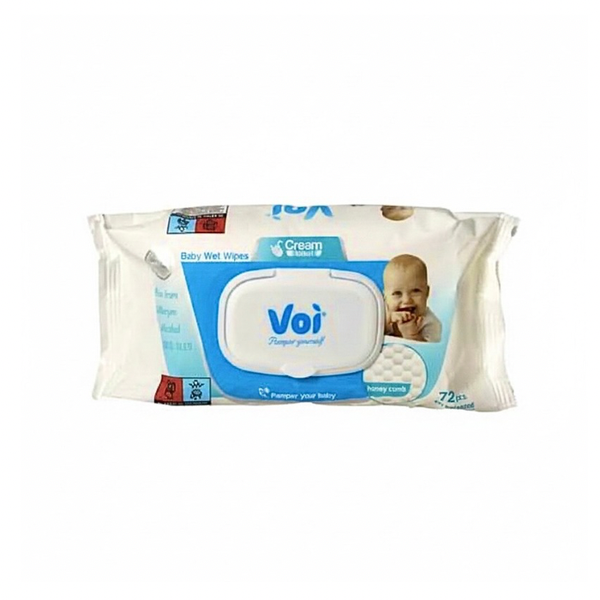 Baby Wet Wipes Honeycomb - 72 Piece