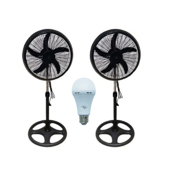 18 Inch Black Energy-Saving Fan ITEL Rechargeable Globe