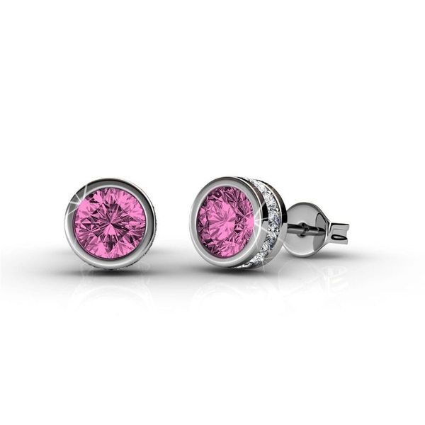 Dhia light Amethyst Glamour Stud Earrings made Crystals from Swarovski