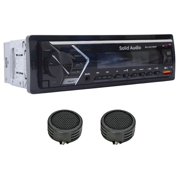 Solid Audio SA-HU10MF S/Din Fixed Panel Media Player &amp; Evo Tweeters