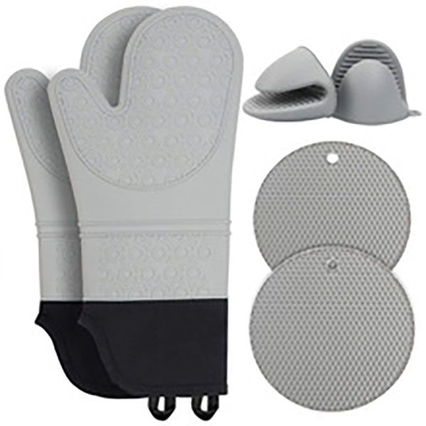 Heat-Resistant Silicone Oven Gloves Tools - Set of 6