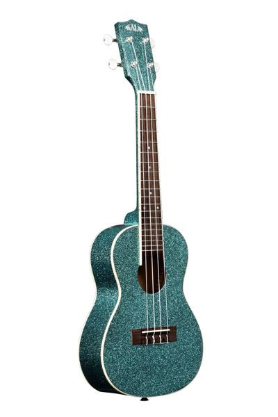 KALA Rhapsody in Blue Sparkle Concert Ukulele with Bag