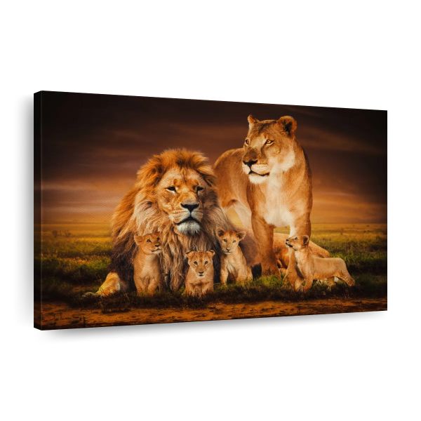 Canvas Art - Lion Family Canvas Print Wall Art Decor