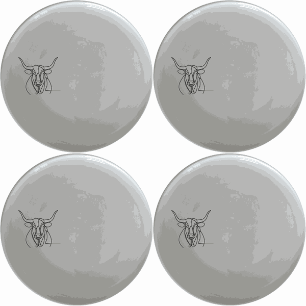 Long Horn Steer Dinner Plate Set of 4 - Range 1