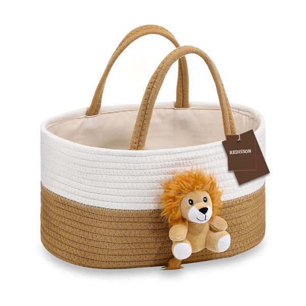 Portable Baby Diaper Caddy Organizer Cotton Rope Nursery Essentials Storage