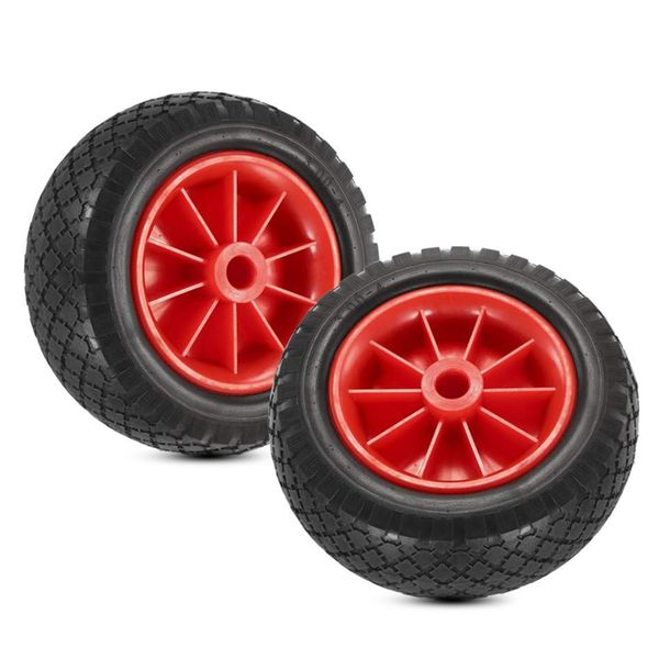 2Piece Wheels Set Solid Rubber Tires and Wheels Nylon Multipurpose 26 x 8CM