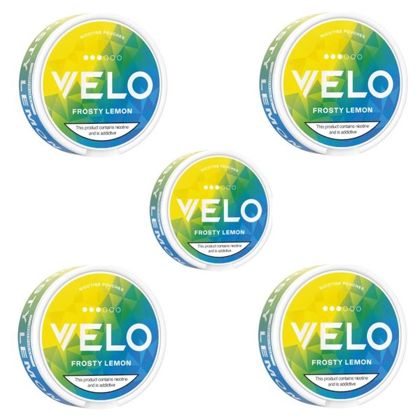 Velo Slim Nicotine Pouches - Frosty Lemon 10mg - 5 Pack (100 Pouches)