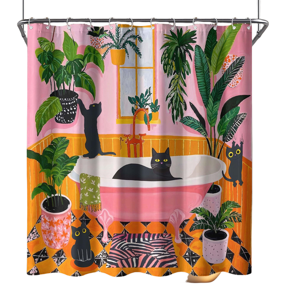 Bohemian-Style Cute and Fun Shower Curtain 180x180cm