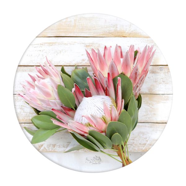 King Protea Bouquet Round Mouse Pad