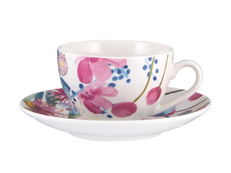 Maxwell &amp; Williams Eucalyptus Bloom Espresso Cup &amp; Saucer 100ML - Set of 6