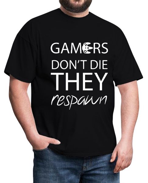 PepperSt - Relaxed T-Shirt - Gamers Don't Die They Spawn - Black