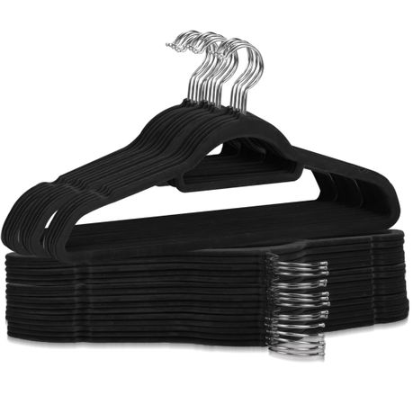 Simplify 25-Pack Velvet Clothing Hanger (Black) in the Hangers department  at