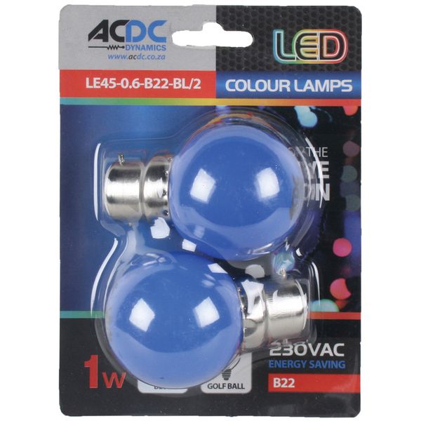 230VAC 1W Blue B22 Lamp Ball Type /2