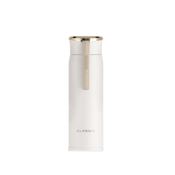 Classic Thermal Insulated Flask with Wrist Strap - White