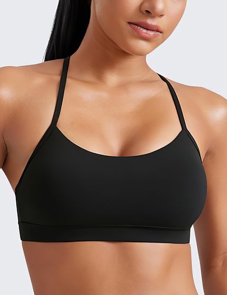 Butterluxe Women's Y Back Sports Bra - Padded Low Impact Yoga Top