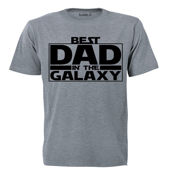 Best Dad in the Galaxy - Mens - T-Shirt - Grey
