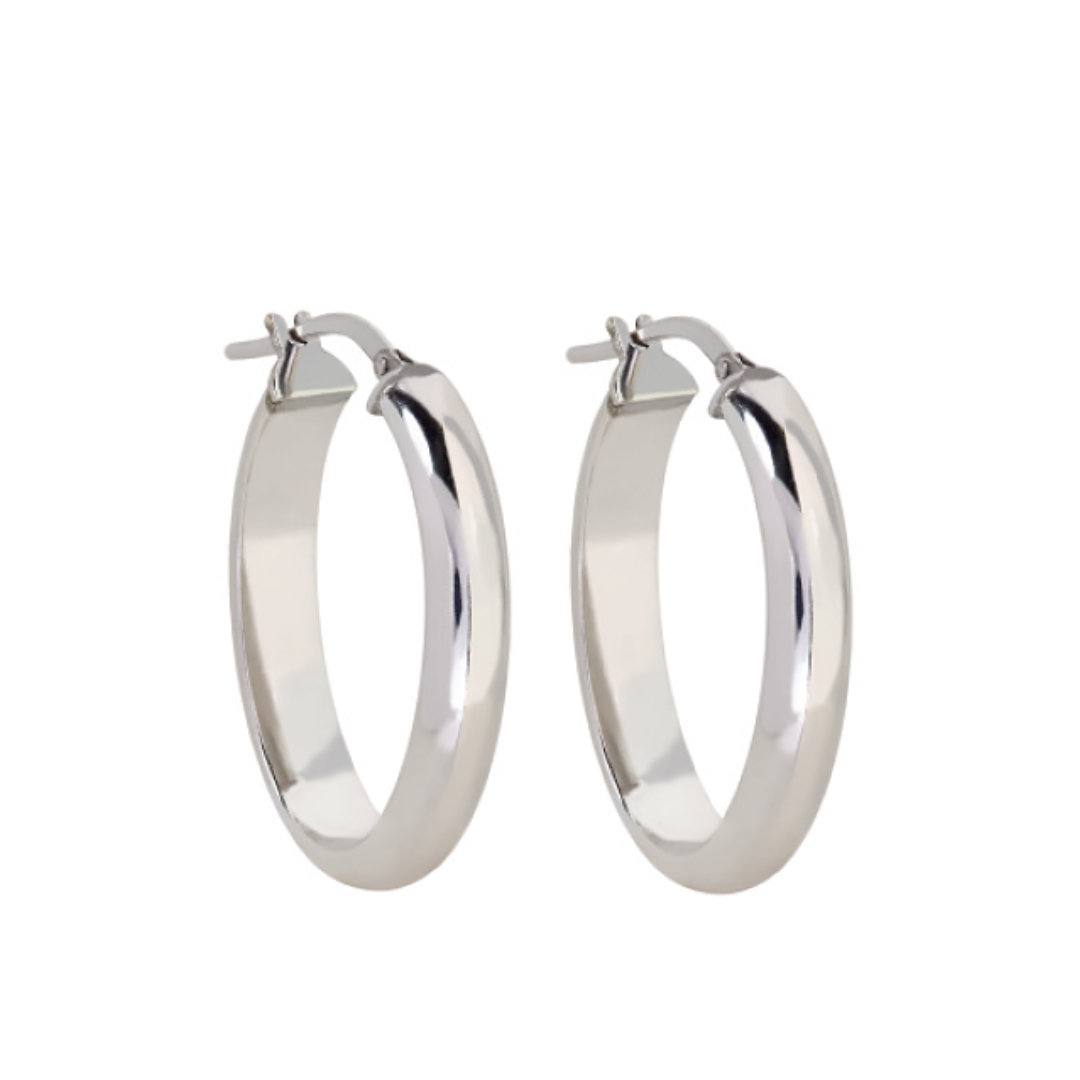 Sterling Silver Tube Oval Hoop Earring (15x23mm) | Shop Today. Get it ...