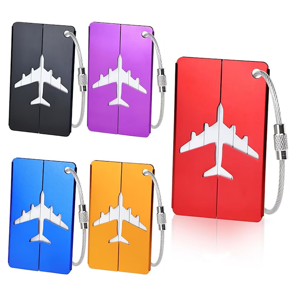 5 Pieces Luggage Tag for Suitcases with Steel Wire Buckle Travel Luggage Tag