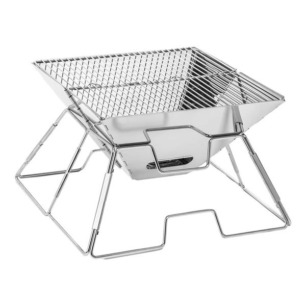 Portable Stainless Steel Foldable Charcoal BBQ Grill with Carry Bag
