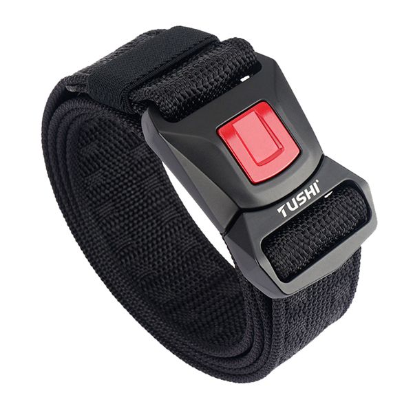 Durable Quick Release Buckle Military Style Nylon Tactical Belt - Black