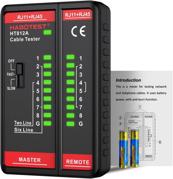 Multi-Function Network Cable Tester RJ45 RJ11 Coaxial Telephone Line Test.P