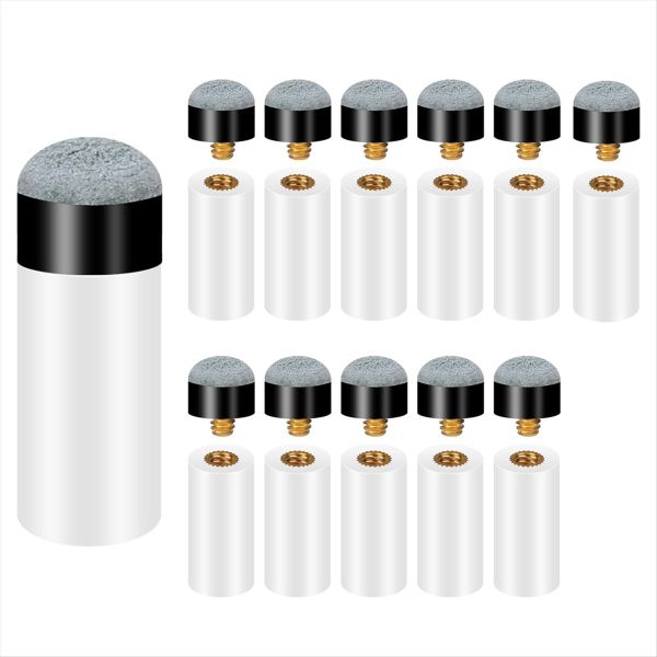 Billiard Cues Tips with Pool Cue Stick Ferrules Screw-On Billiard