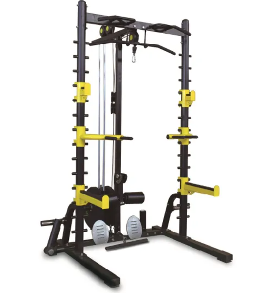 Multi-Functional Half Squat Rack with Lat Pulldown