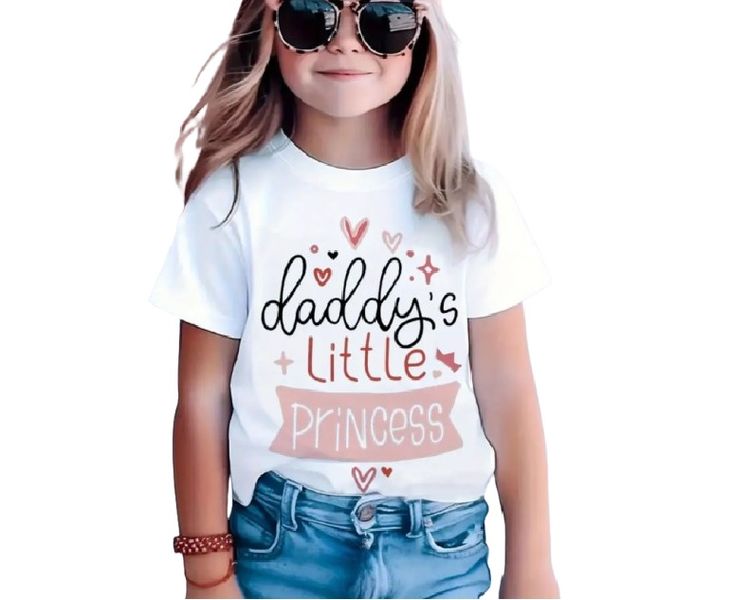 Girls Short Sleeve Daddy's Little Princess T-Shirt