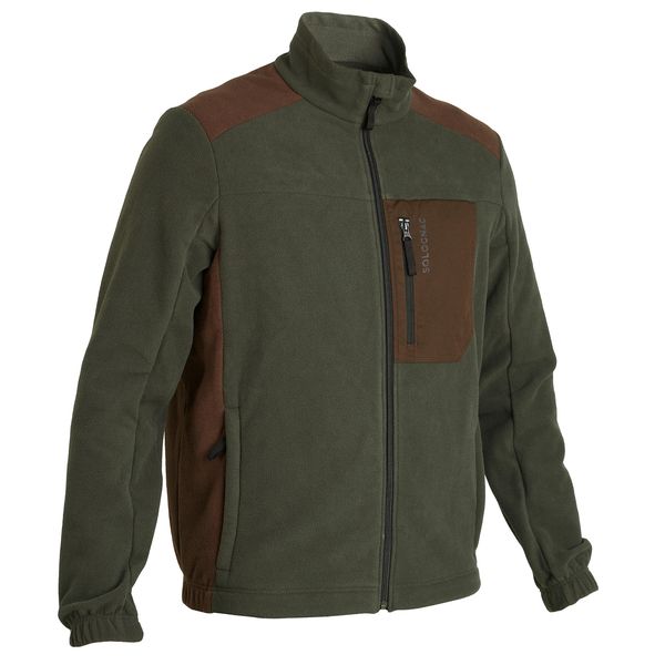 Solognac Fleece Two-Tone Brown &amp; Green 500