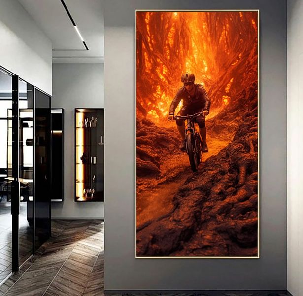 Canvas Wall Decor - Inferno Rush Biker - 0736