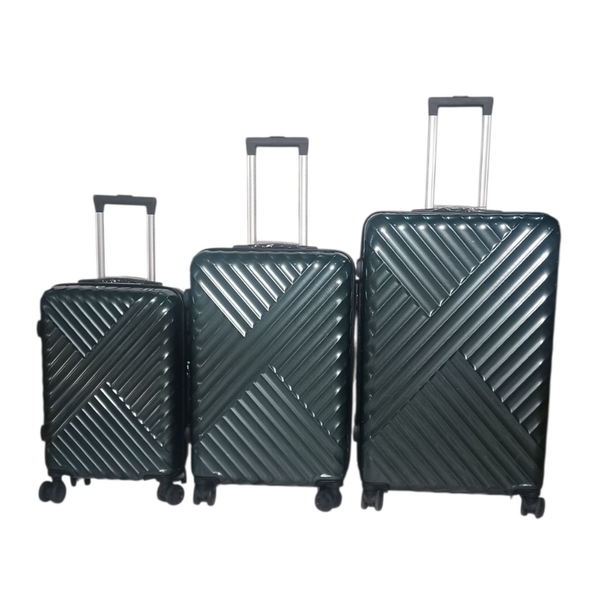 SMTE - 3-Piece Travel Luggage Suitcase Set - Dark Green